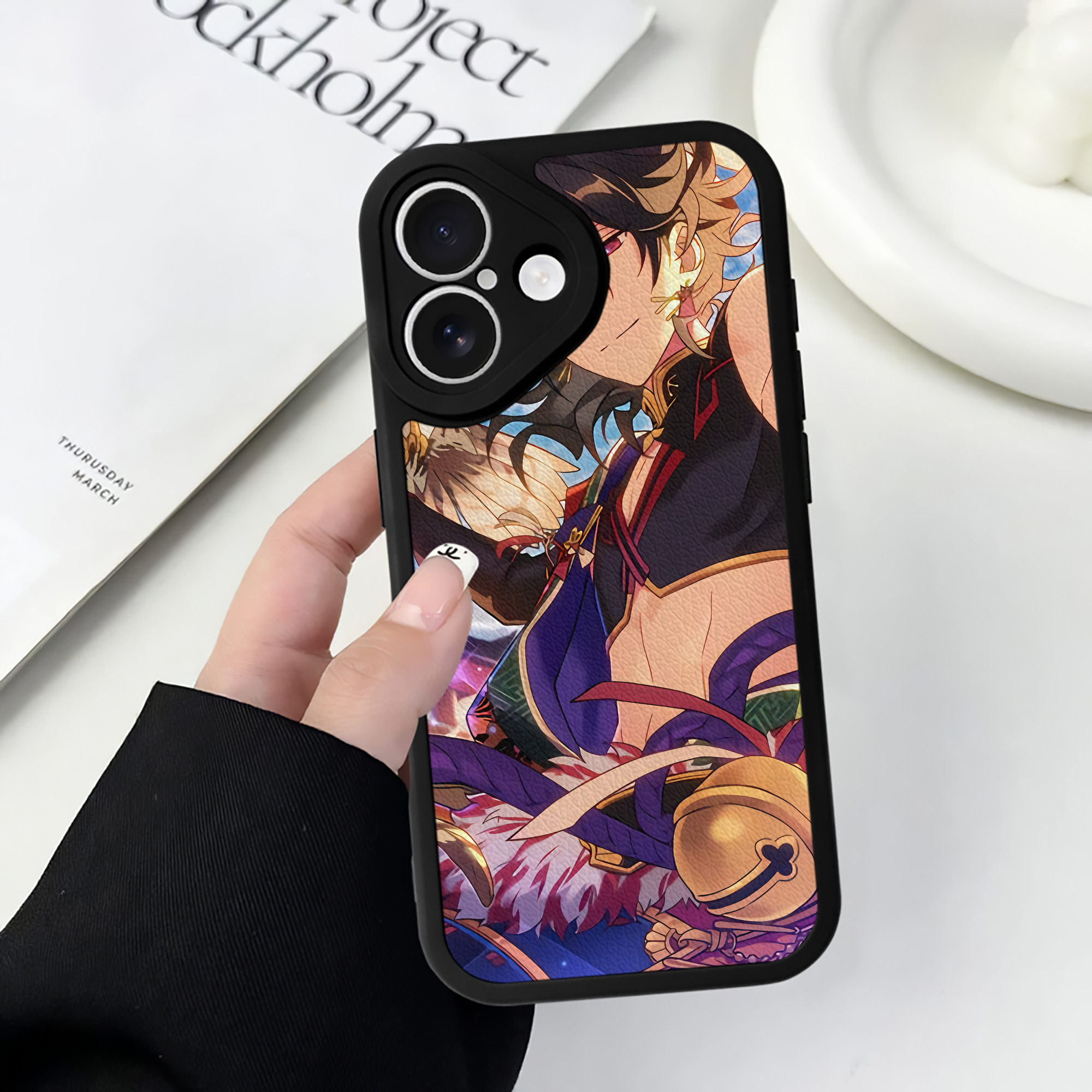 （画像用） 刀剣乱舞 Touken Ranbu 【iPhone 16シリーズ対応】シリコンスマホケース（レザー調） 材質：シリコン